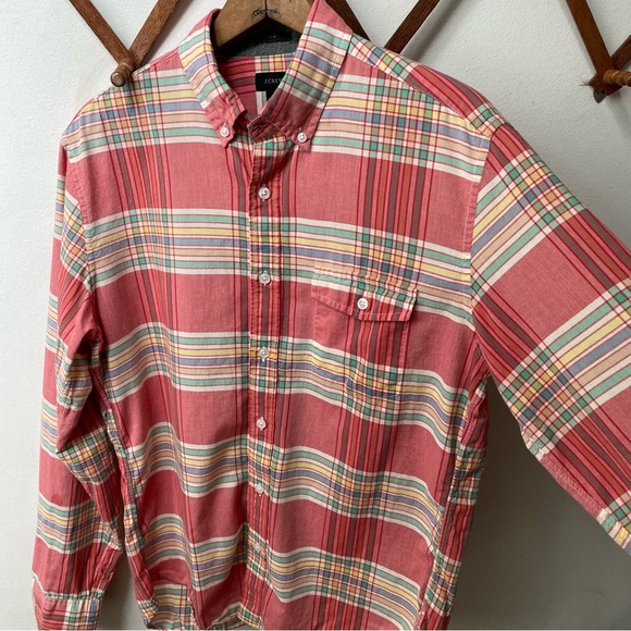 J Crew Plaid Sim Fit Oxford Button Down Shirt - Picture 8 of 14